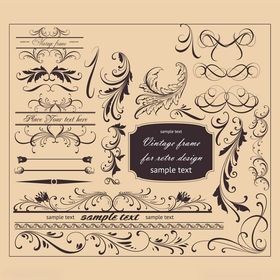 复古欧式装饰花纹设计素材