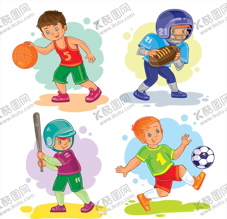 编号：45596309200446359338【酷图网】源文件下载-卡通男孩打球