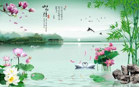 天鹅背景墙