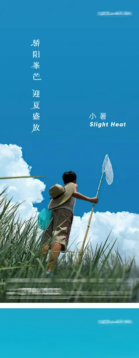 夏天小暑大暑西瓜节气海报
