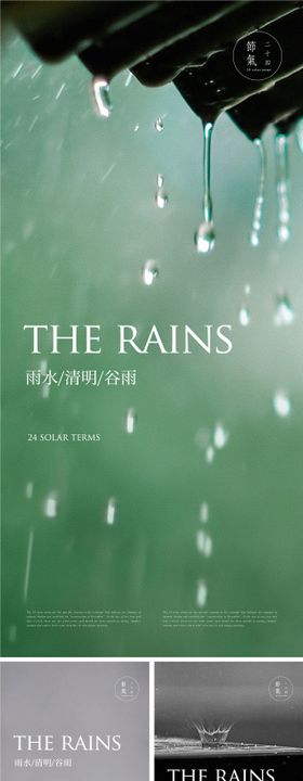 春日谷雨实景美图海报