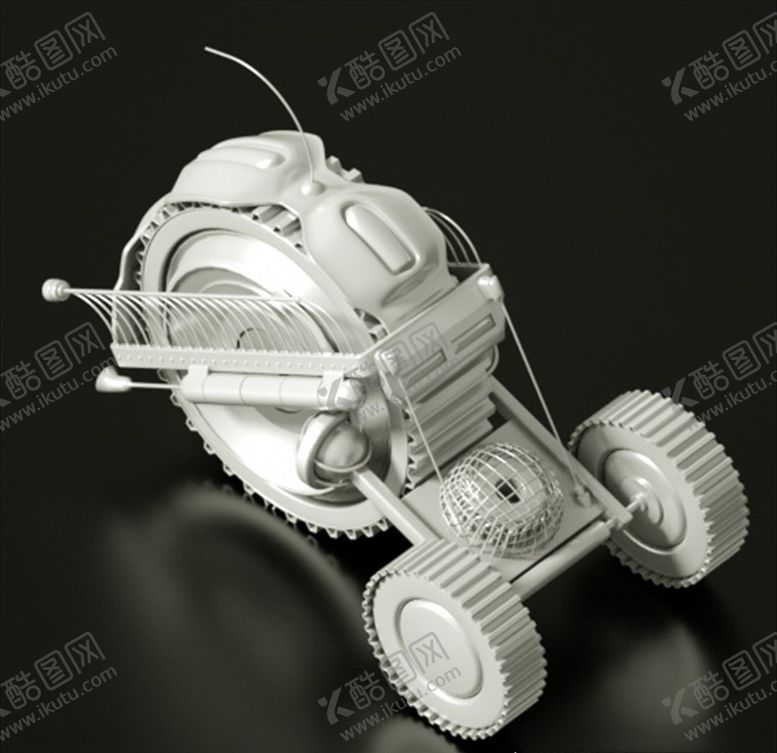 C4D模型机械白膜渲染白膜