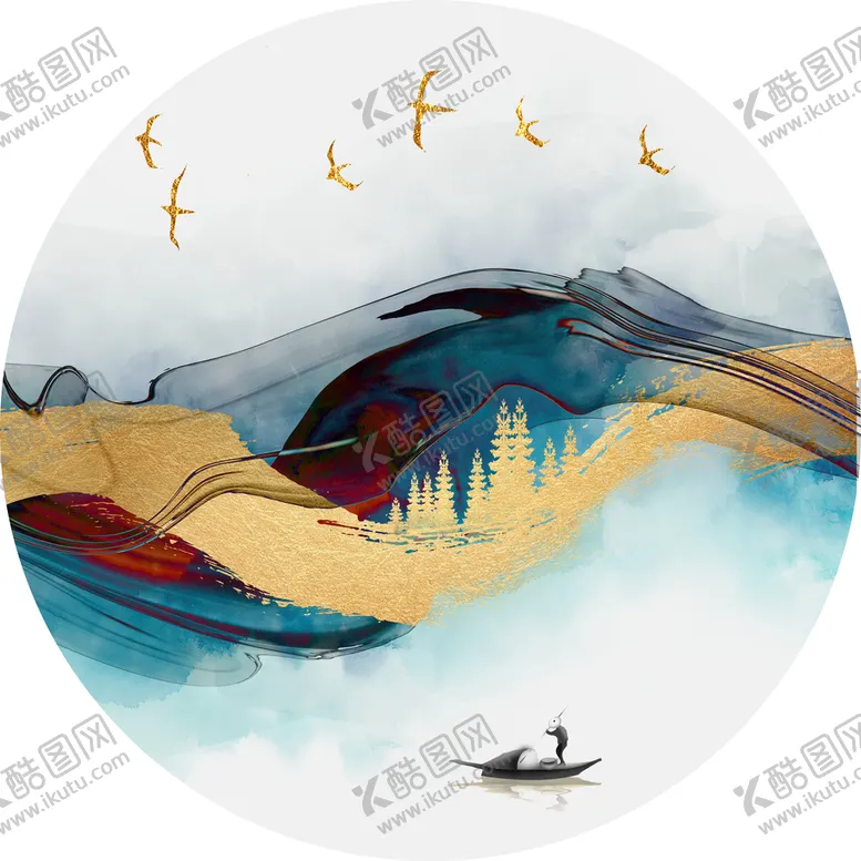 编号：39867410221026474722【酷图网】源文件下载-圆框装饰画