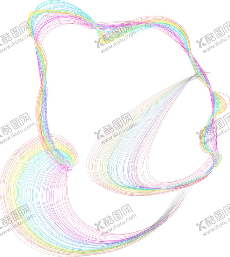 编号：41530301150219501765【酷图网】源文件下载-彩虹波浪线条图片