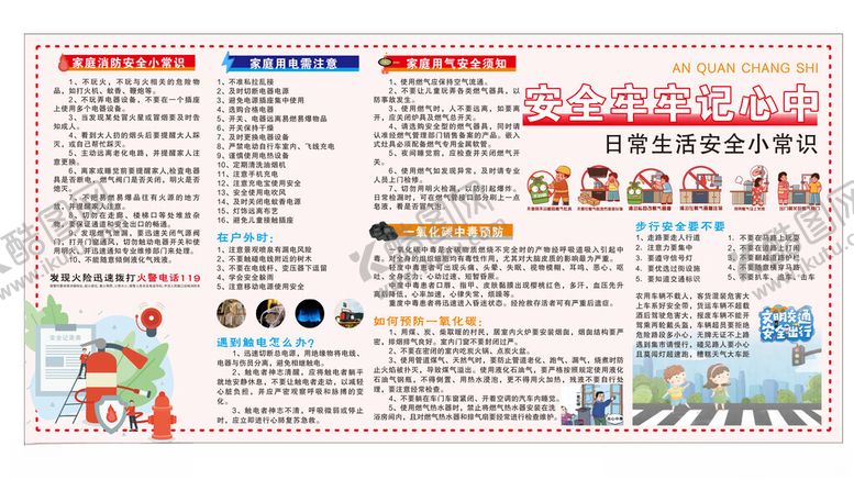 编号：23681504020039407386【酷图网】源文件下载-消防生活安全知识宣传海报展板