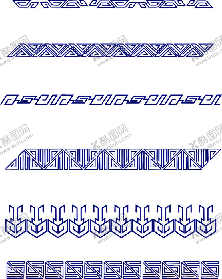 编号：37376201190812127797【酷图网】源文件下载-青花瓷青色民族风蒙古花纹免抠元
