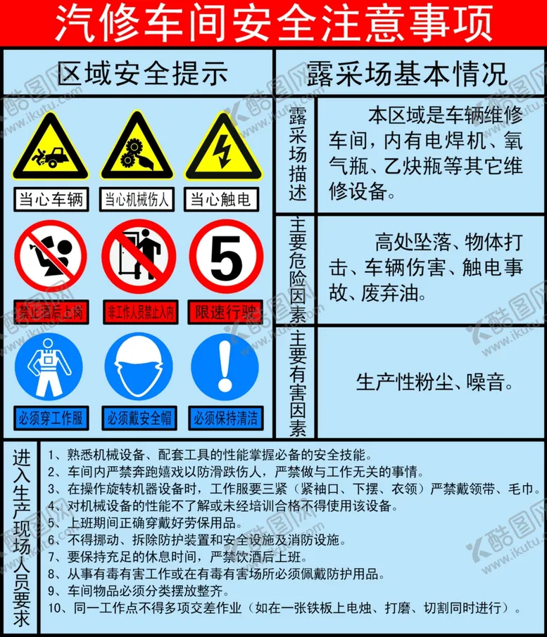 编号：48124907020239242753【酷图网】源文件下载-汽修车间安全注意事项