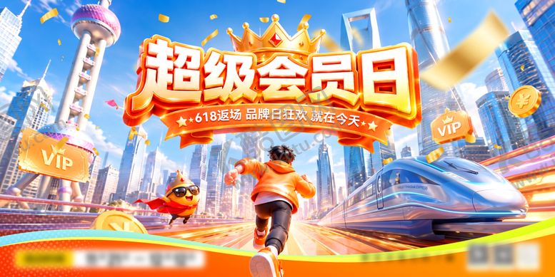 编号：85637006142234238596【酷图网】源文件下载-618返场品牌日超级会员日商场商业上