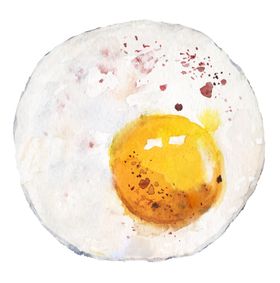 美食料理水彩绘画