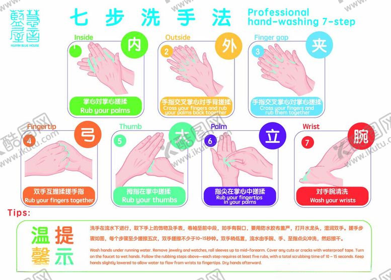 编号：39667604020305308933【酷图网】源文件下载-七步洗手法步骤示意图