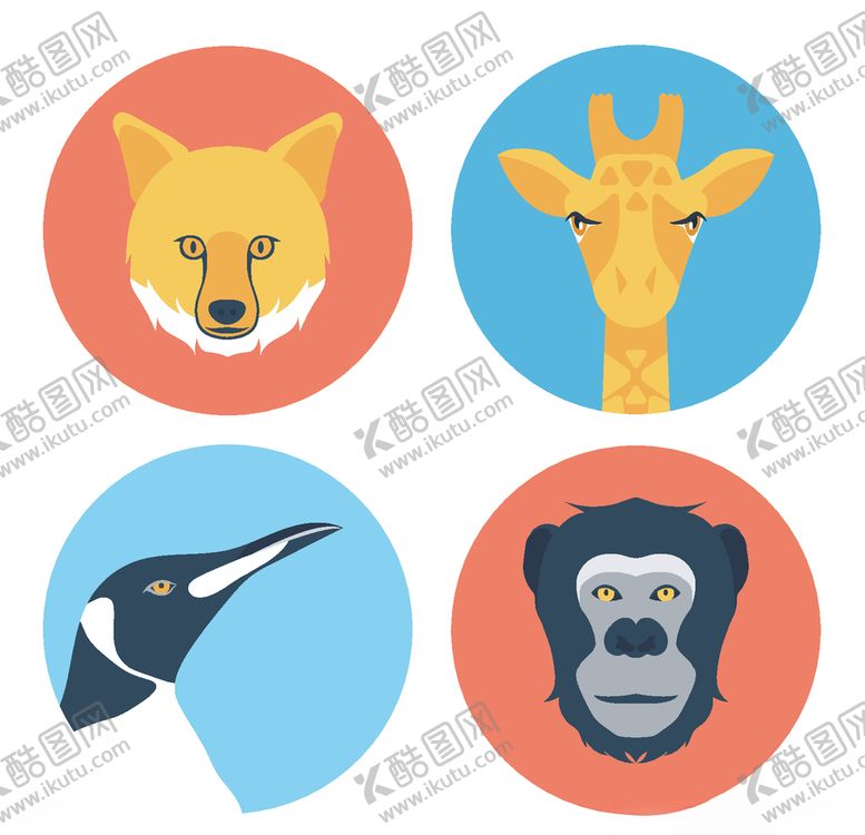 编号：52800106191111123692【酷图网】源文件下载-卡通动物图标
