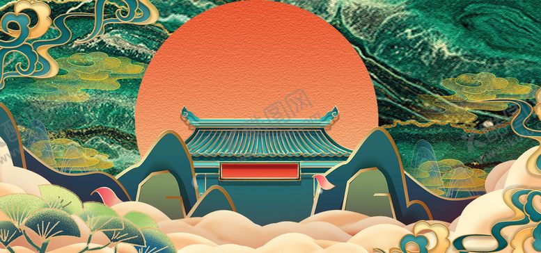 编号：34635111190852335087【酷图网】源文件下载-国潮风背景
