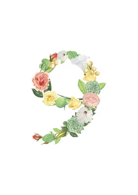 花朵拼凑数字