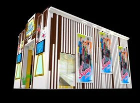 展览3D模型三面开口图片灯光效果图