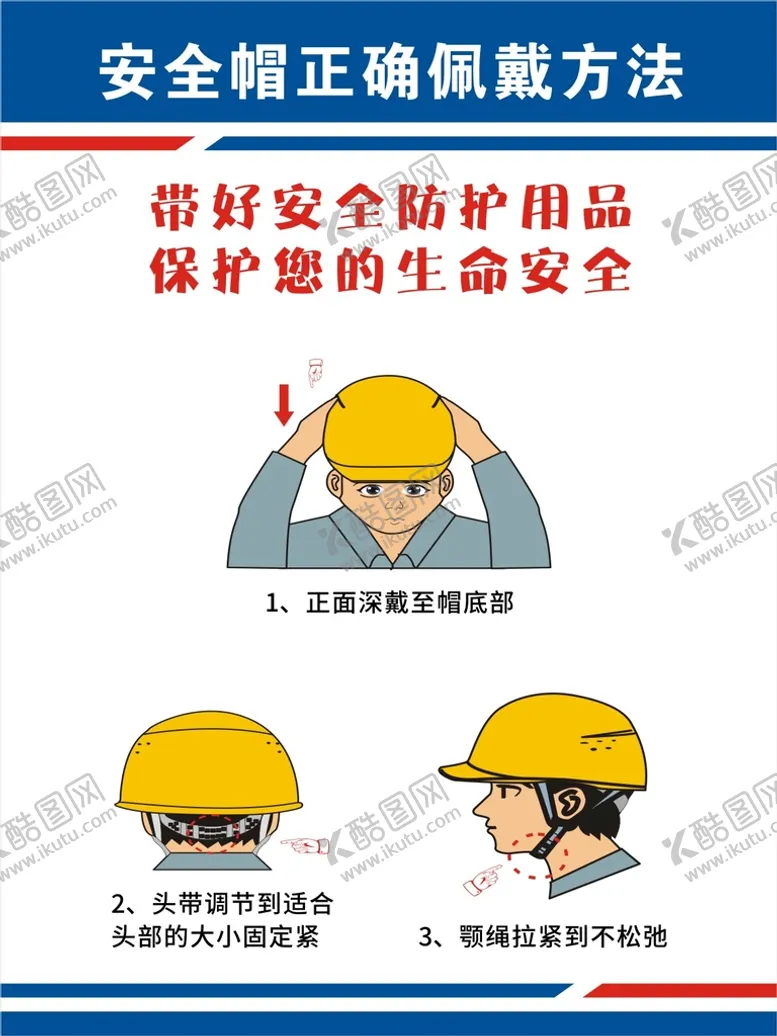 编号：70645209160621491349【酷图网】源文件下载-安全帽正确佩戴方法警钟长鸣工地宣讲台