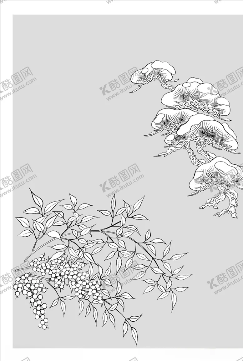 编号：22060807021345078890【酷图网】源文件下载-线描松树