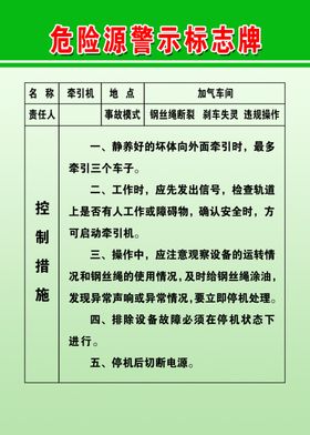 危险源警示标志牌