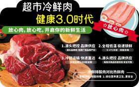 冷鲜肉 异形立牌 吊旗 展板