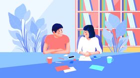 扁平化科技办公插画