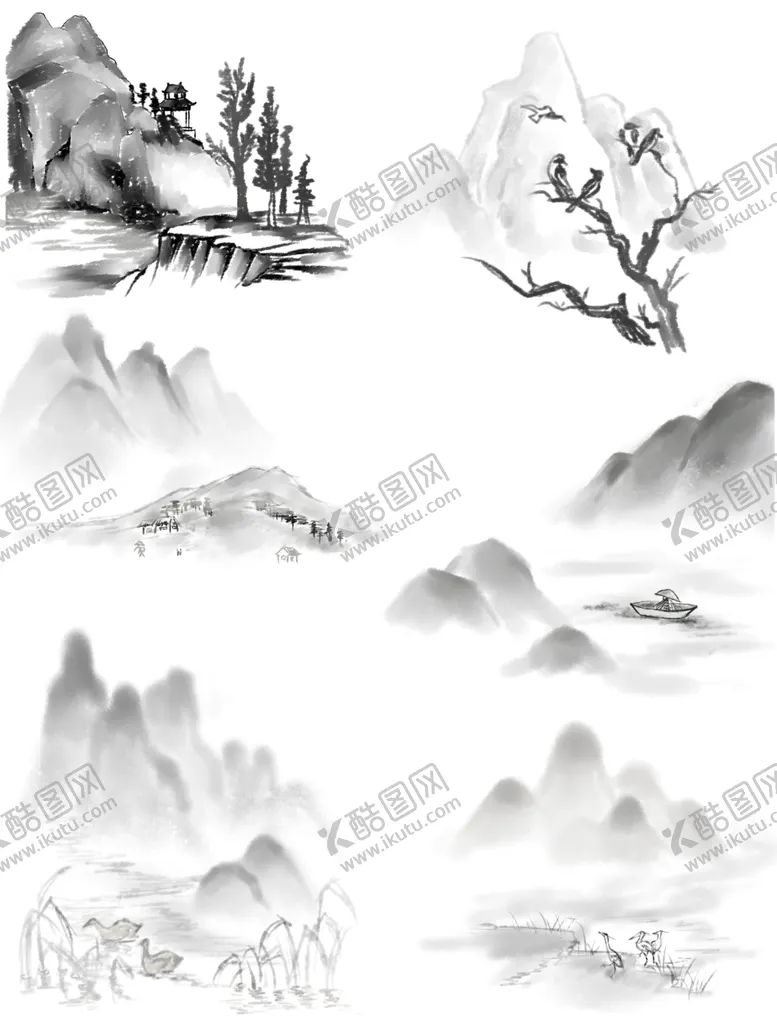 编号：35898609120557451143【酷图网】源文件下载-山水墨水画