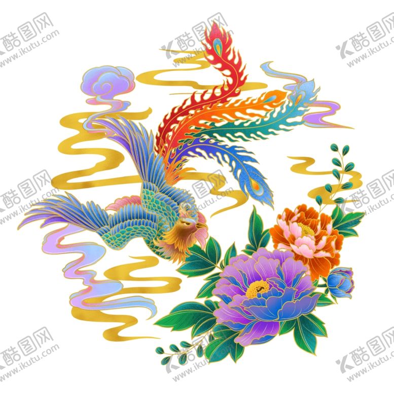编号：75484902100740367897【酷图网】源文件下载-国潮烫金凤凰
