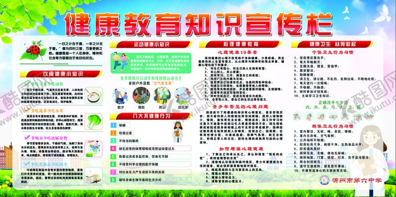 编号：24580210170803541349【酷图网】源文件下载-健康教育知识宣传栏
