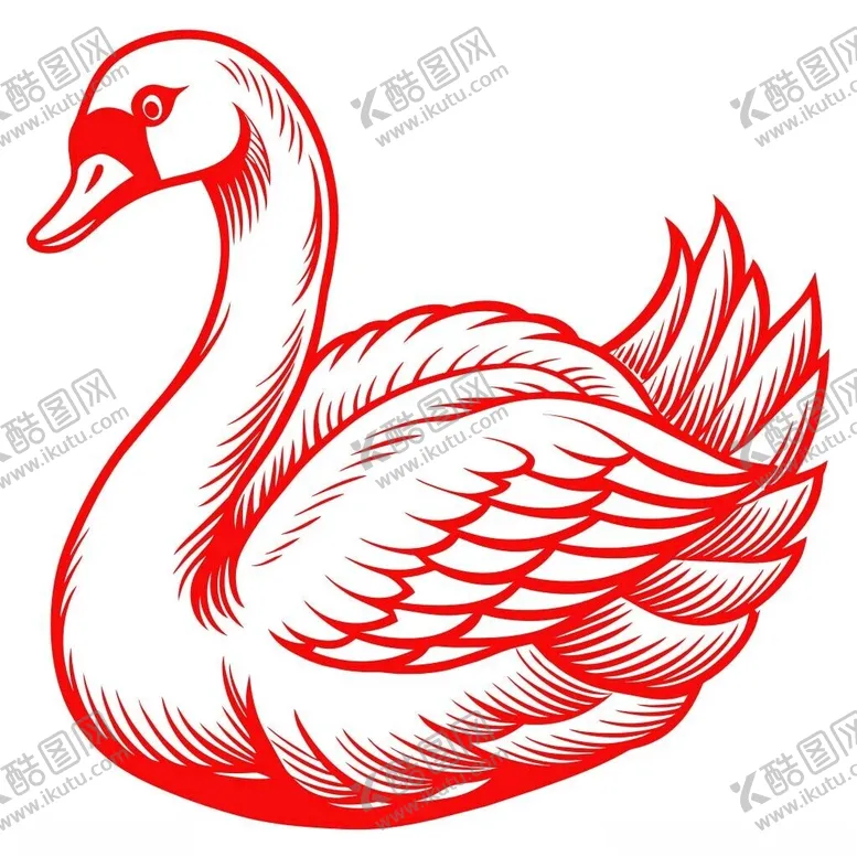 编号：72051101300206236569【酷图网】源文件下载-剪纸风格的天鹅