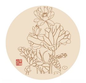 花纹底纹莲花莲标题边