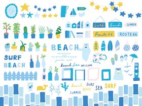 夏日海滩度假元素集合