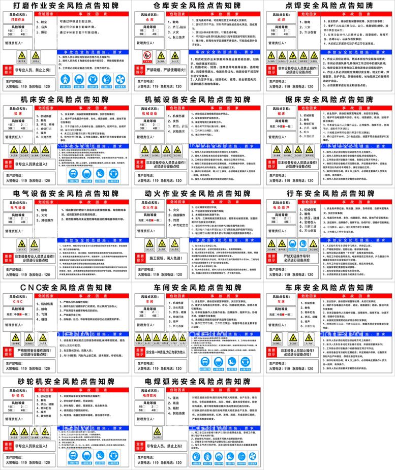 编号：84705909130245543062【酷图网】源文件下载-安全风险点告知牌电焊警示标志