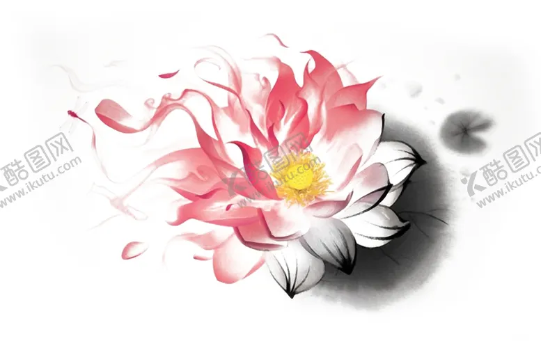 水墨莲花高洁中国风淡雅