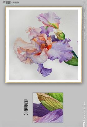 欧式手绘花卉简约装饰画