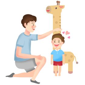 父亲节卡通亲子插画png素材
