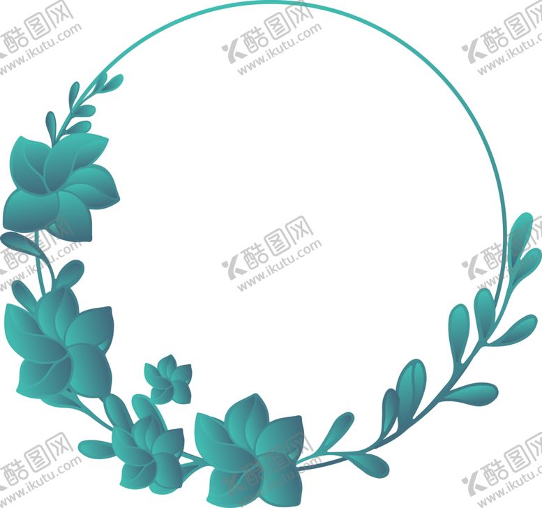 圆环叶子色块纹理互联网模板