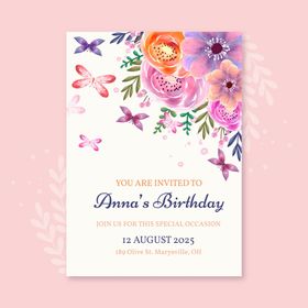 邀请卡创意多彩生日作品