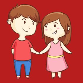 手绘情侣恋人卡通爱男女