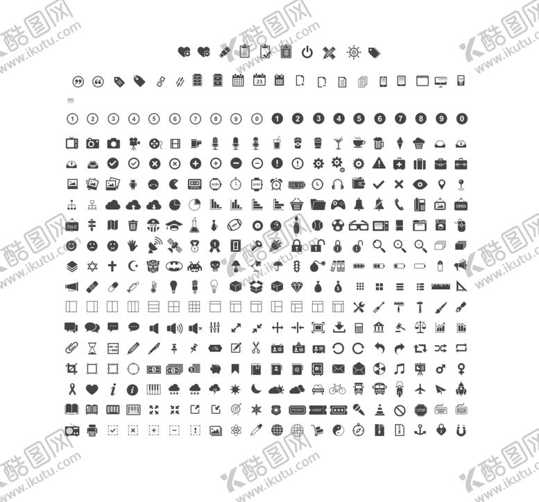 编号：98717310140430421219【酷图网】源文件下载-500个精美实用的小图标