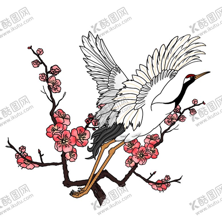 编号：48156501170138029600【酷图网】源文件下载-卡通仙鹤印花图案设计