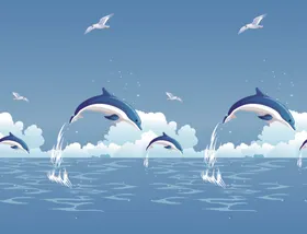 卡通海豚