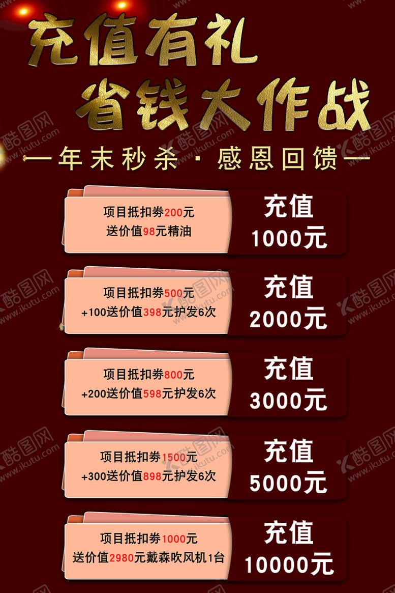 编号：98231409160314223601【酷图网】源文件下载-理发美发店充值活动海报