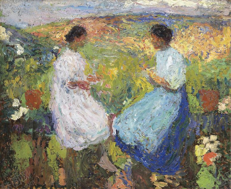 编号：43748509230314364344【酷图网】源文件下载-印象派田园风景油画