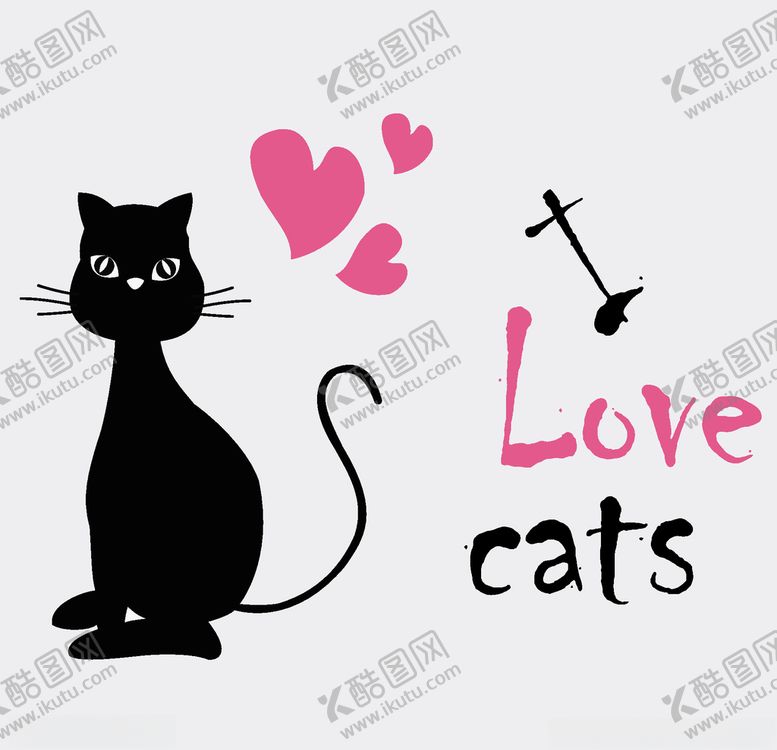 编号：67000909171230519182【酷图网】源文件下载-卡通动物黑色小猫