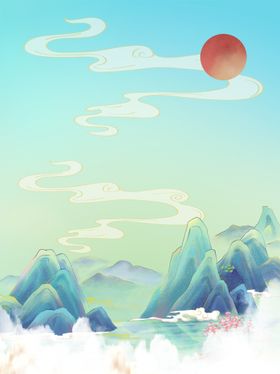 国潮海报风中风元素中风背景