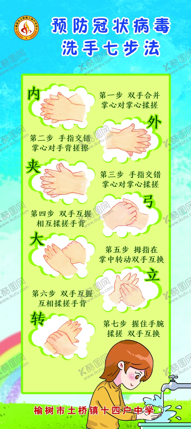 编号：23224206232330277513【酷图网】源文件下载-七步洗手法
