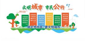 文明城市文化墙简约环保民民公约