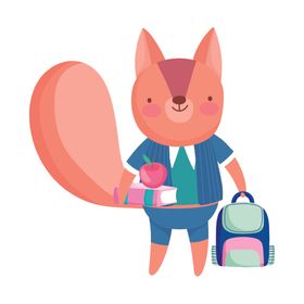手绘动物开学