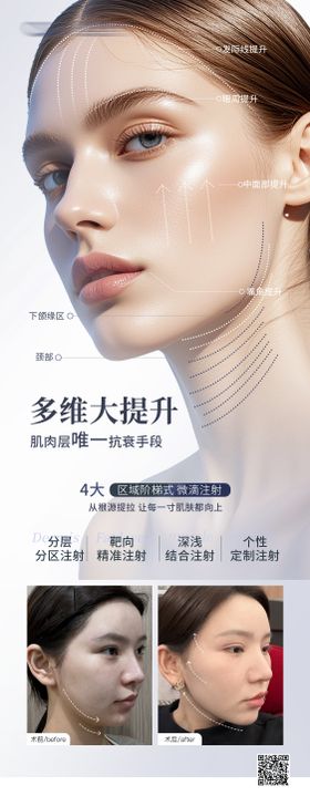 面部提升案例对比海报