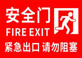 紧急出口提示牌安全门告示红色