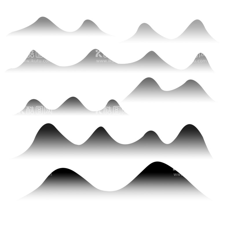 编号：29835111280613079266【酷图网】源文件下载-水墨群山山脉