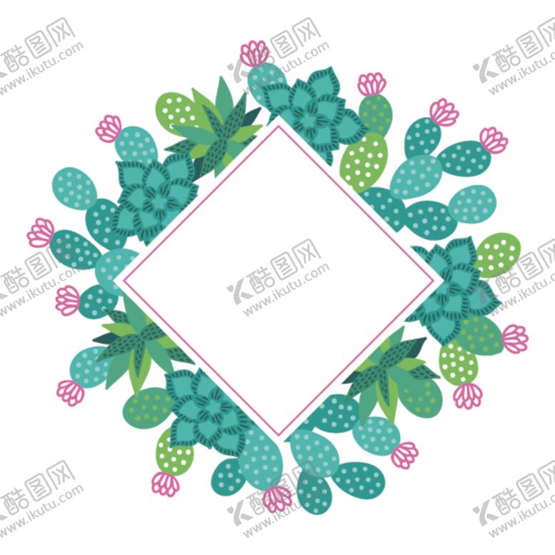 编号：74330407141305017681【酷图网】源文件下载-小清新仙人掌绘画图案